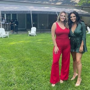 Crystal Sky Red Jumpsuit